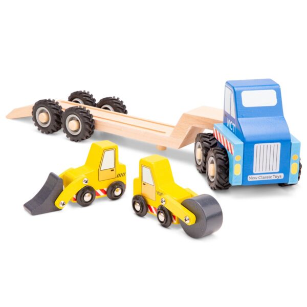 Autotransporter met 2 bouwvoertuigen New Classic Toys Autotransporter met 2 bouwvoertuigen