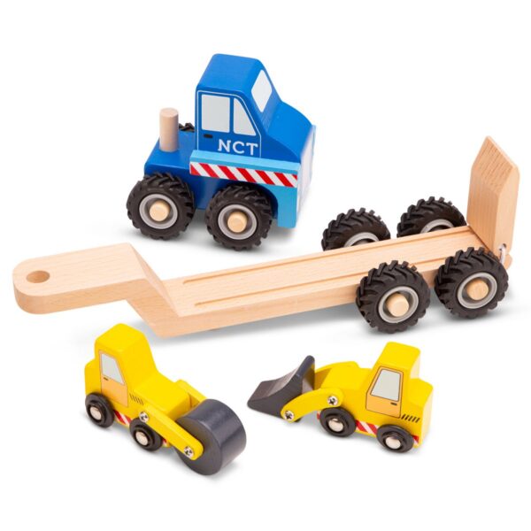 Autotransporter met 2 bouwvoertuigen4 New Classic Toys Autotransporter met 2 bouwvoertuigen
