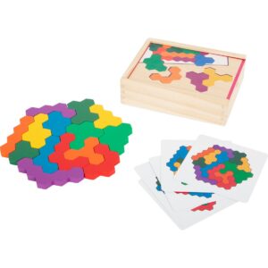 Educatief spel houten puzzel zeshoek Small Foot Houten Vormenpuzzel Hexagon