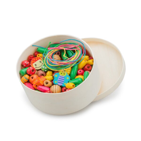 New Classic Toys Houten kralen in box 230 kralen