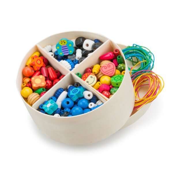 New Classic Toys Houten Kralen in Box 640 kralen