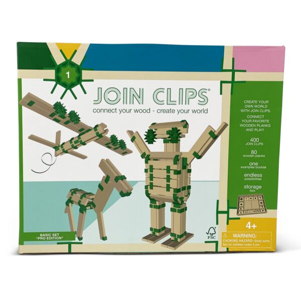 JOIN CLIPS Basisset Pro Edition (400 clips en 80 planken) in luxe houten kist