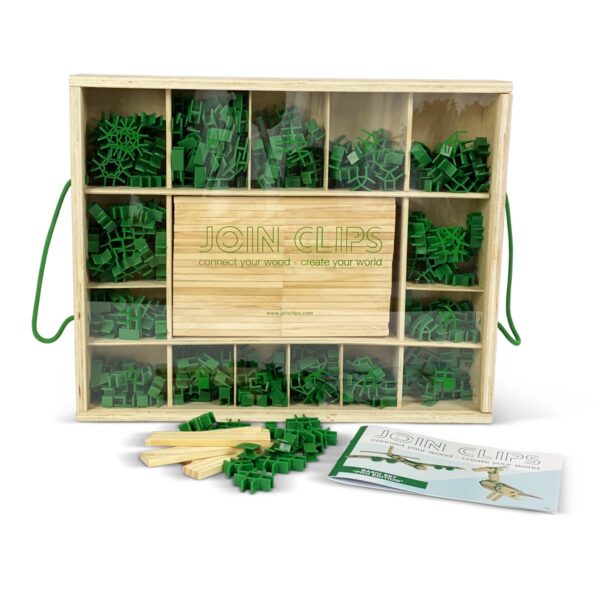 JOIN CLIPS Basisset Pro Edition (400 clips en 80 planken) in luxe houten kist