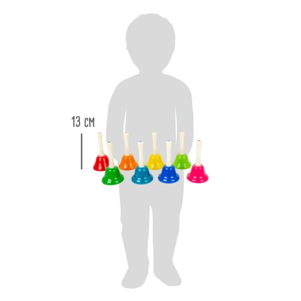 Small Foot Tafelbel Set Gekleurde Handbellen, Set van 8