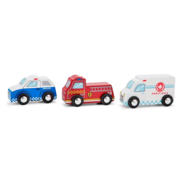 New Classic Toys Voertuigenset - 3 auto's brandweer, politie, ambulance