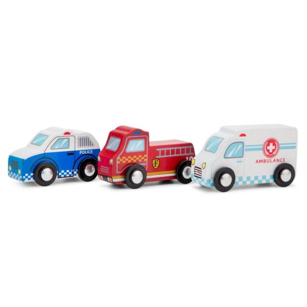 New Classic Toys Voertuigenset - 3 auto's brandweer, politie, ambulance