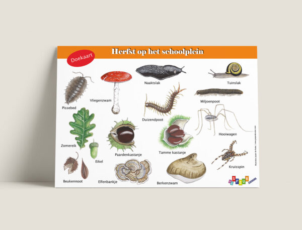 Tringa Paintings Doekaart Herfst op het schoolplein