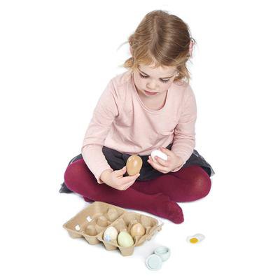 Tender Leaf Toys Houten eieren  in een eierdoos