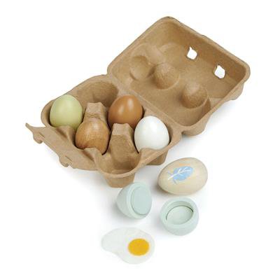 Tender Leaf Toys Houten eieren  in een eierdoos