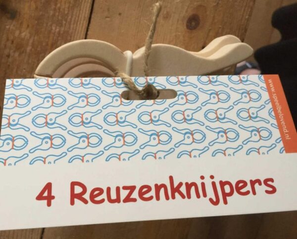 Speelbelovend houten Reuzenknijpers (set van 4)