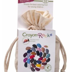 Crayon Rocks Twee en dertig (32) Crayon Rocks in ecru katoenen zakje