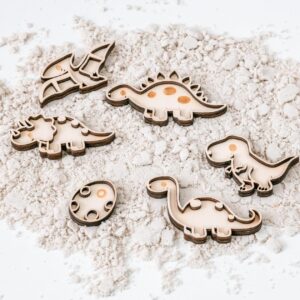 Leuk met letters Kleine vultrays dino's sensorisch houten speelgoed