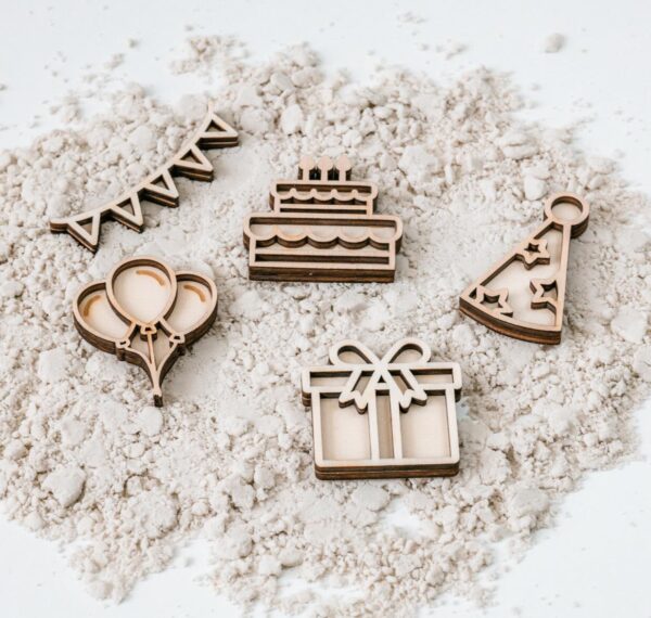 Leuk met letters Kleine vultrays Feest sensorisch houten speelgoed