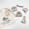 Leuk met letters Kleine vultrays Feest sensorisch houten speelgoed