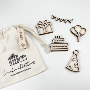 Leuk met letters Kleine vultrays Feest sensorisch houten speelgoed