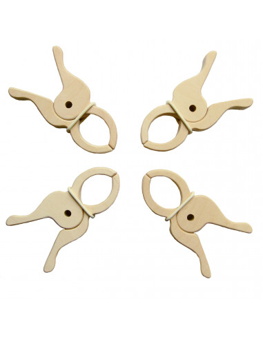 Speelbelovend houten Reuzenknijpers (set van 4)