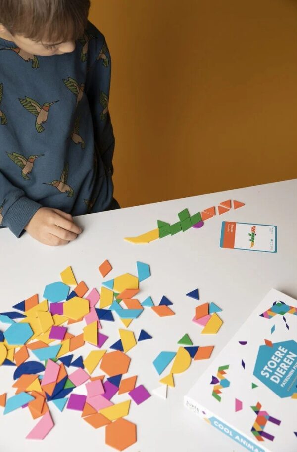 SuperBlocco Stoere Dieren Patronenpuzzel Hout  Vormenpuzzel Tangram