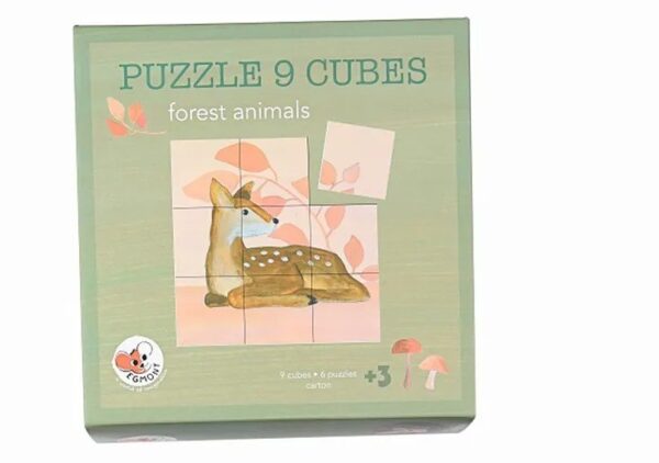 Egmont Toys Kubuspuzzel blokpuzzel 9 stuks bosdieren