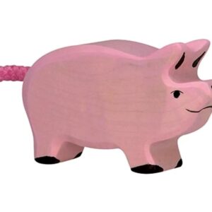 Holztiger Varken 6,5cm | Houten Dierfiguur | Duurzaam educatief speelgoed.