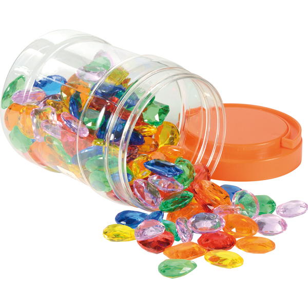 Acrylic jewels 144 pcs Eduplay Pot Acryl Diamanten sensorisch speelgoed voor lichttafel, sorteren creatief open einde spel