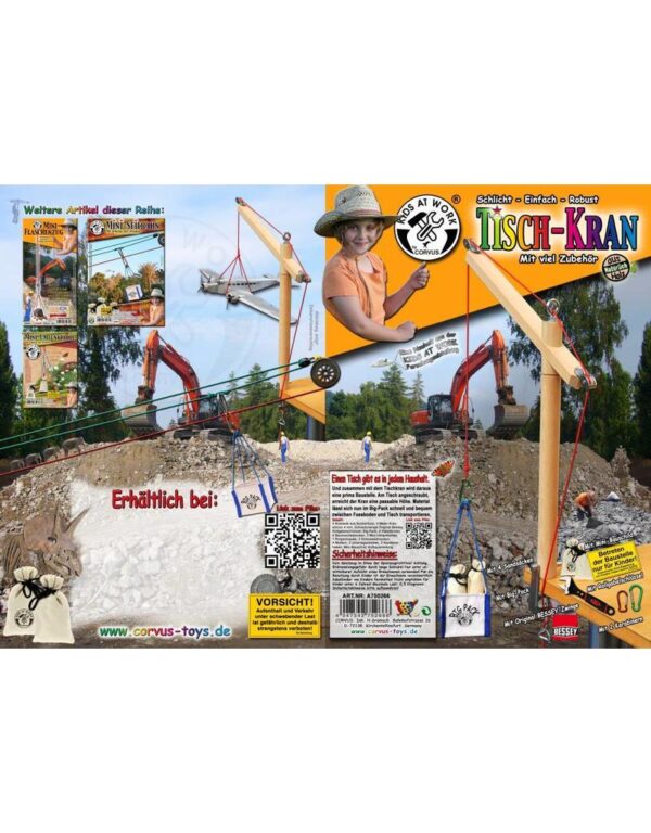 Kids at work Houten tafelhijskraan