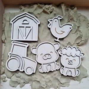 boerderijset Kiddi mini vulvormen vultray set boerderij