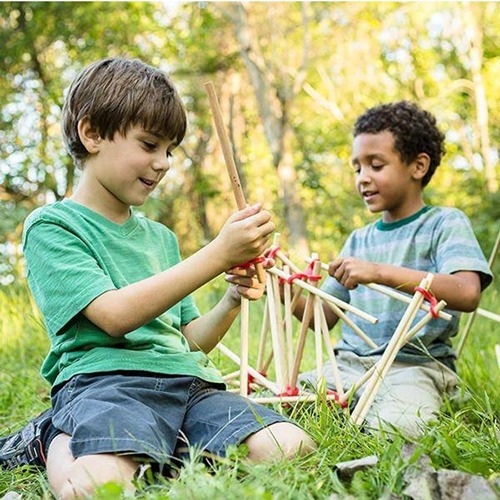 Stick-lets Buurtpakket Kit 36 stuks voor het bouwen van hutten, tenten, geometrie