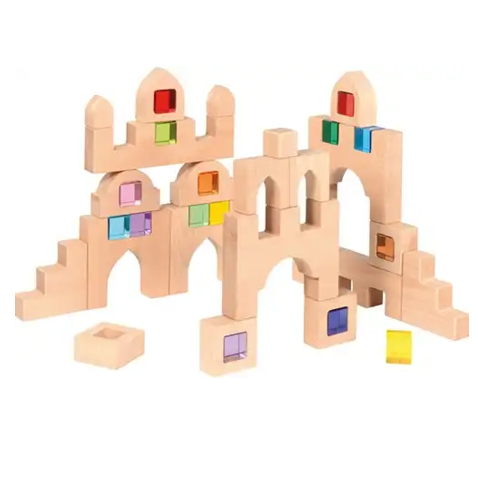 castle1 Eduplay Castle building block set - houten kasteel blokken set met transparante blokken