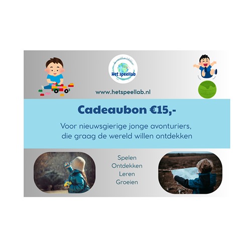 cadeaubon site 15 Het Speellab Cadeaubon 15,- (digitaal)