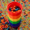 Set van zes Regenboogzeefjes Small van X-Creator in heldere kleuren – open einde en sensorisch speelgoed
