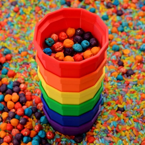 Set van zes Regenboogzeefjes Small van X-Creator in heldere kleuren – open einde en sensorisch speelgoed