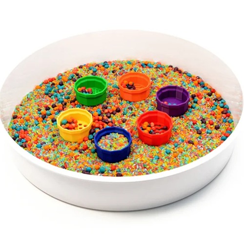 Set van zes Regenboogzeefjes Small van X-Creator in heldere kleuren – open einde en sensorisch speelgoed