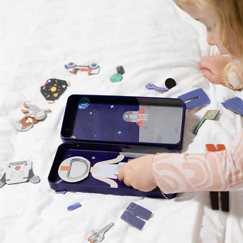 MierEdu Magnetische Puzzeldoos Ruimtevaarders/ Astronaut – Creatief & Educatief Speelplezier voor Onderweg