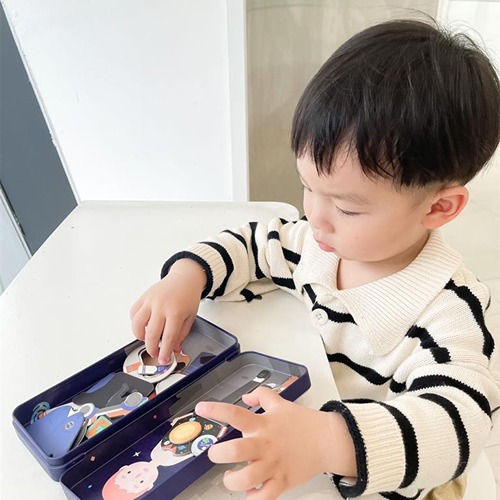 MierEdu Magnetische Puzzeldoos Ruimtevaarders/ Astronaut – Creatief & Educatief Speelplezier voor Onderweg