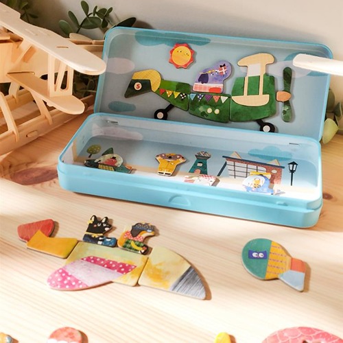 MierEdu Magnetische Puzzeldoos Vliegtuigen – Educatief Reisspeelgoed vol Fantasie en Avontuur