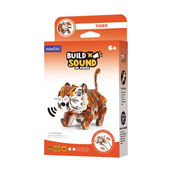 MierEdu – 3D Puzzel Build & Sound – tijger bouwpakket
