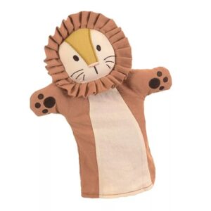 Egmont Toys handpop leeuw– zachte katoenen pop voor poppenkast en fantasierijk spel