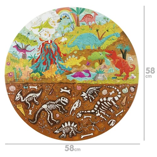 Educatieve dinopuzzel voor kinderen – 4WRD puzzel rond