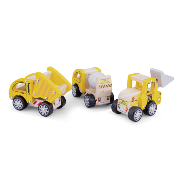 Detailfoto houten bouwvoertuigen New Classic Toys