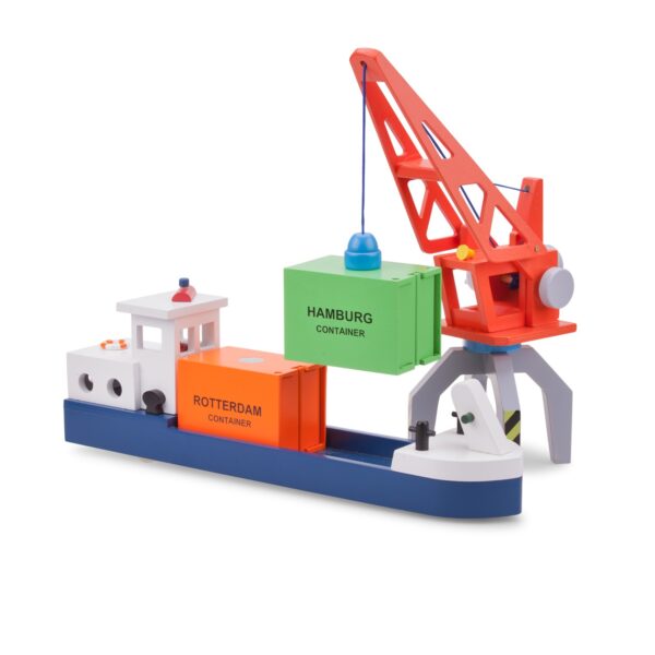 containerhaven-speelgoedlijn-rijnaak-speellab.jpg Houten rijnaak met wielen en containers – New Classic Toys Containerhaven serie