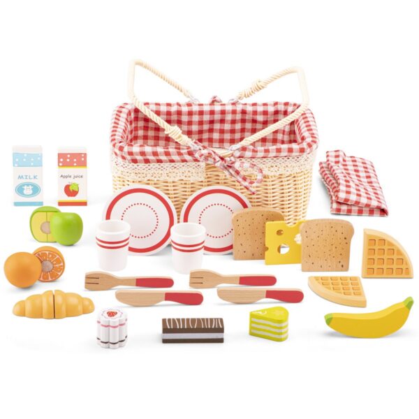 27-delige picknickmand set met bordjes, bekers en snacks