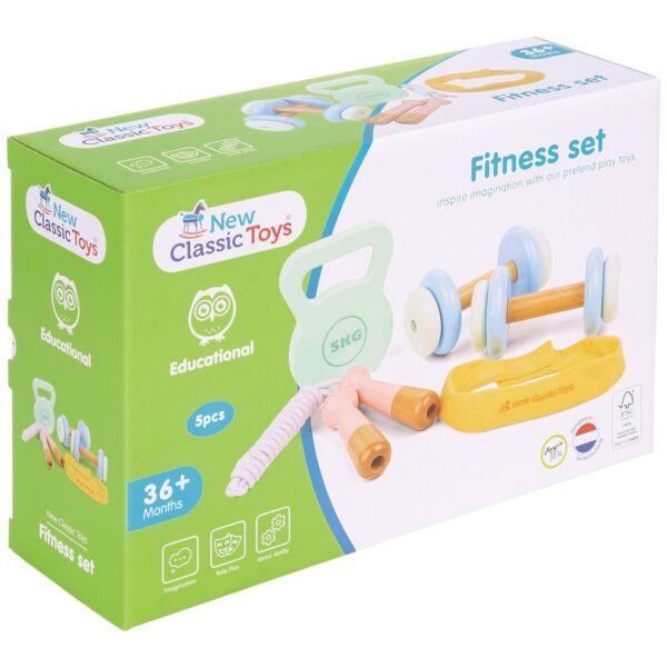 Complete houten speelgoed fitness set – ideaal voor rollenspel en motoriek bij het speellab