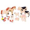 Goki houten boerderijdieren set voor fantasierijk kinderspel