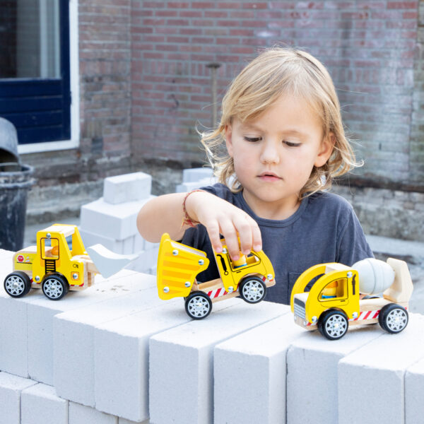 Houten shovels bouwvoertuig – Speellab speelgoed