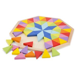 Octagon puzzel met kleurrijke houten vormen