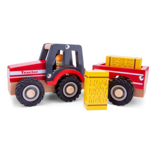 houten-tractor-met-hooibalen-new-classic-toys-02 Woet Tractor met afneembare aanhanger – houten boerderij speelgoed