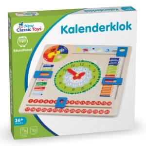 Houten kalenderklok van New Classic Toys met tijd, datum en seizoenen