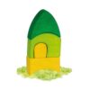 Montessori en open einde spel met duurzame houten speelgoedset Goki Evolution Morgana groene toren bij Het Speellab