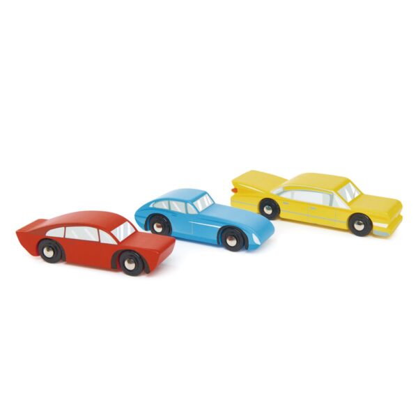 Tender Leaf Retro auto’s – set van drie houten voertuigen