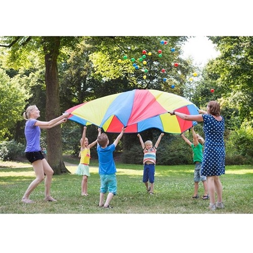 BS Toys buitenspeelgoed parachute spel voor kinderen vanaf 4 jaar